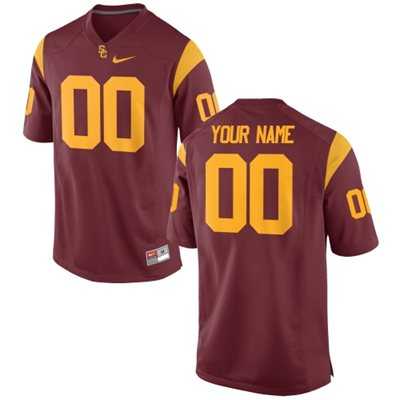 Mens USC Trojans Customized Replica Football 2015 Red Jersey